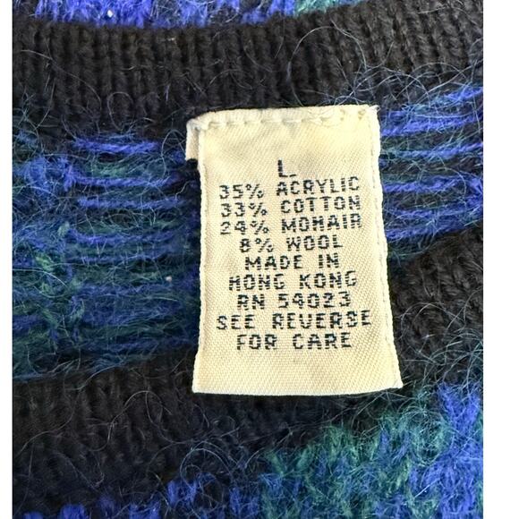 Vintage GAP Women's Sweater Size Large Winter Plaid Mohair Wool Y2K Tartan Cozy - Picture 9 of 9